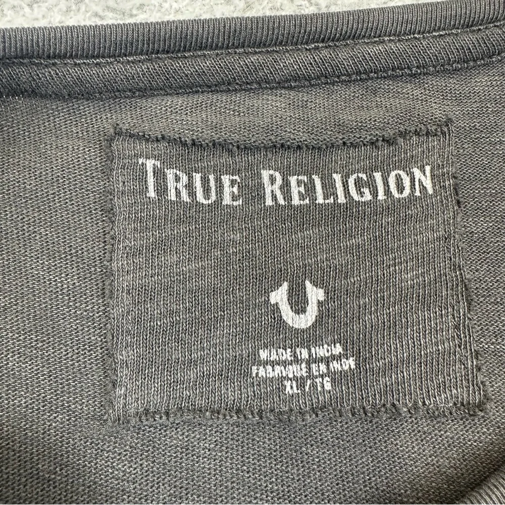 True Religion Shirt Mens XL Gray True Eagle Tee American Traditional Cotton Rock